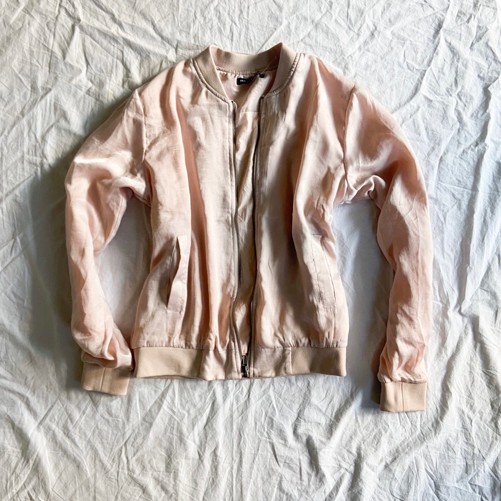 rare brandy melville silky strawberry jacket